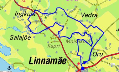 Oru Salajõe etapi kaart
